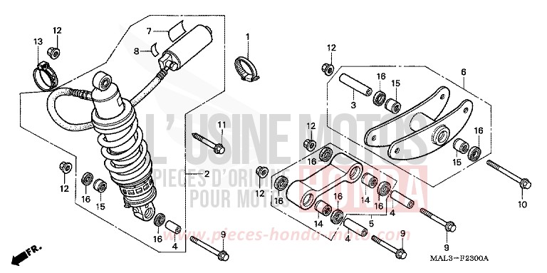KISSEN, HINTEN von CBR600F TITANIUM METALLIC (YR183Q) von 1997