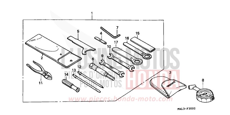 WERKZEUGE von CBR600F TITANIUM METALLIC (YR183Q) von 1997