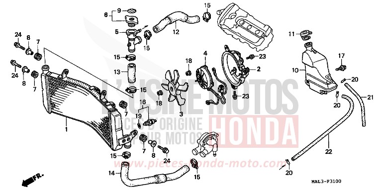 KUEHLER von CBR600F HEAVY GRAY METALLIC-U (NH194O) von 1998