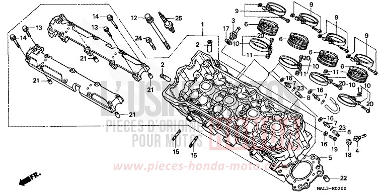 ZYLINDERKOPF von CBR600F SPARKLING RED (R127A) von 1998