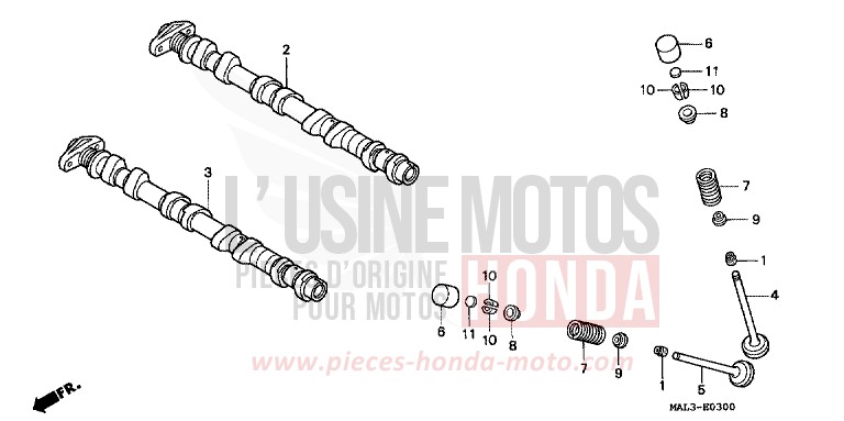 NOCKENWELLE/VENTIL von CBR600F SPARKLING RED (R127A) von 1998