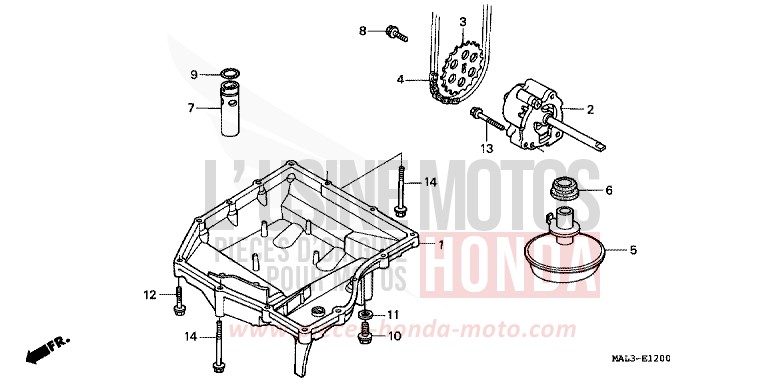 OELWANNE/OELPUMPE von CBR600F SPARKLING RED (R127A) von 1998