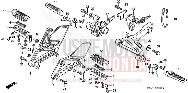 STUFE von CBR600F SPARKLING RED (R127A) von 1998
