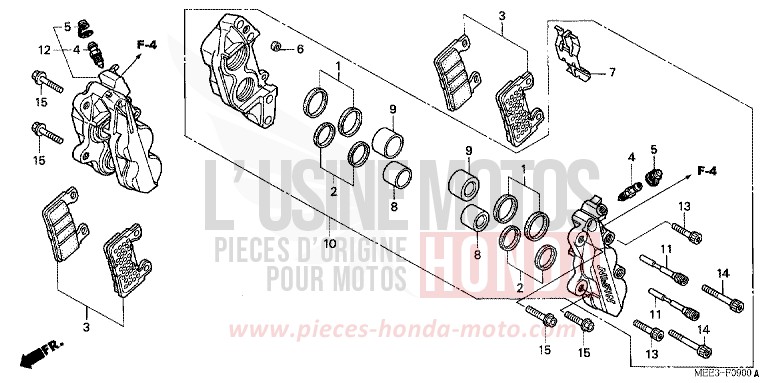 VORDERRAD-BREMSSATTEL (CBR600RR3/4) von CBR600RR SCHWARZ (NH1) von 2003