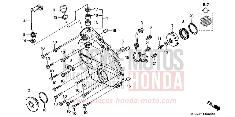 KURBELGEHAEUSEABDECKUNG von CBR600RR ITALIAN RED (R157) von 2003