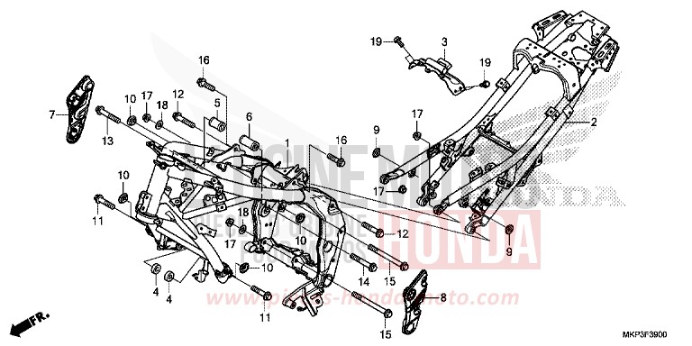 RAHMENKOERPER von CBR500R GRAND PRIX RED (R380) von 2022