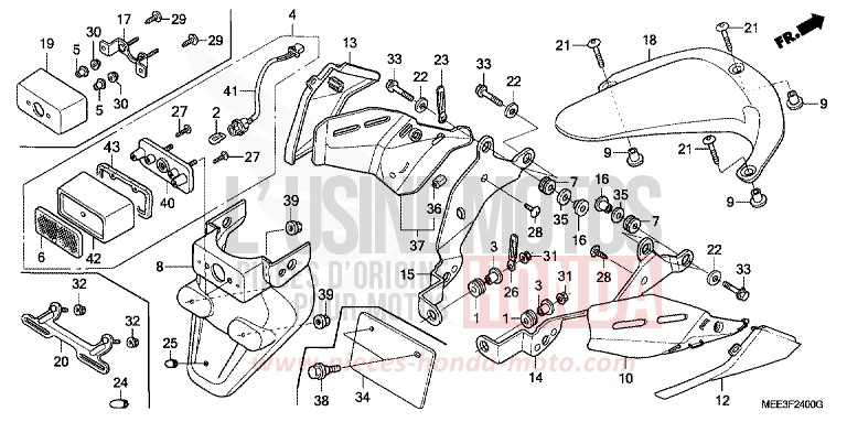 KOTFLUEGEL, HINTEN (CBR600RR3/4) von CBR600RR ITALIAN RED (R157B) von 2004
