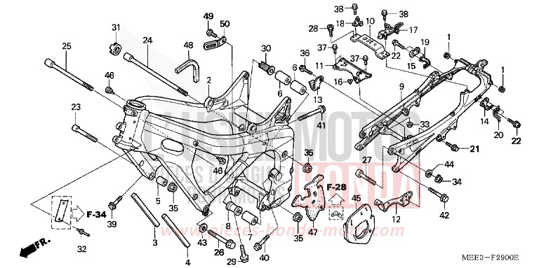 RAHMENKOERPER (CBR600RR3/4) von CBR600RR ITALIAN RED (R157B) von 2004