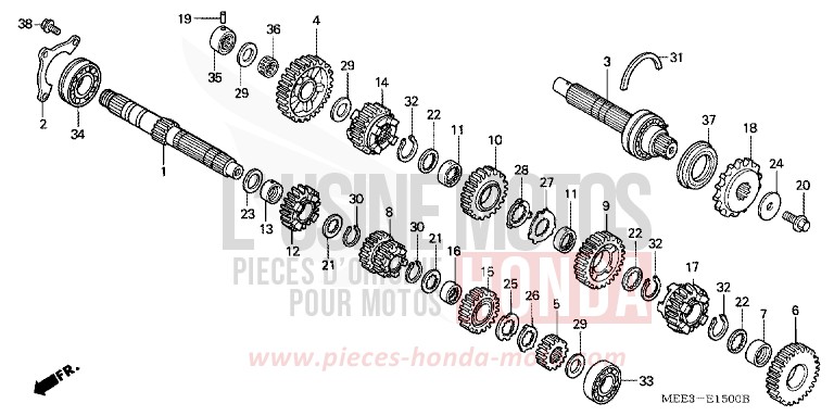 GETRIEBE von CBR600RR SCHWARZ (NH1) von 2005