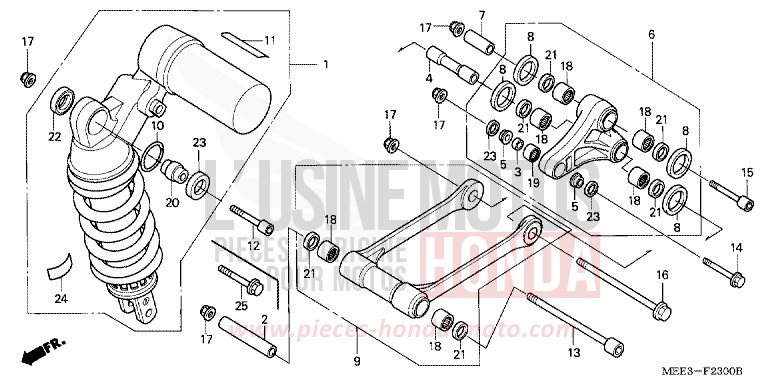 KISSEN, HINTEN von CBR600RR CANDY PHOENIX BLUE (PB284) von 2005