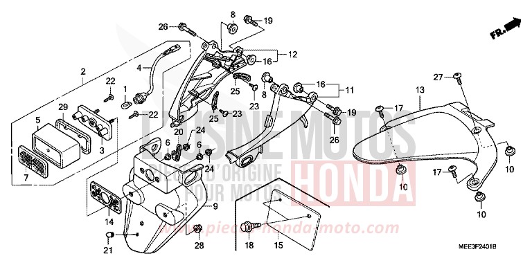 KOTFLUEGEL, HINTEN (CBR600RR5/6) von CBR600RR CANDY PHOENIX BLUE (PB284) von 2005