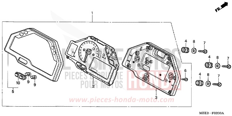 MESSGERAET von CBR600RR ITALIAN RED (R157) von 2005