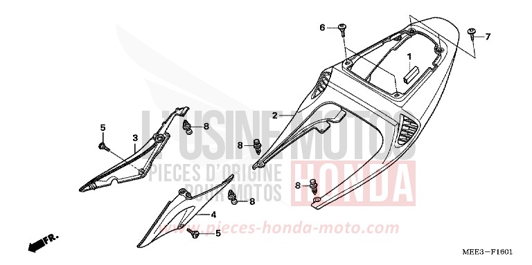 WINDLAUF, HINTEN (CBR600RR5/6) von CBR600RR GRAPHITE BLACK (NHB01E) von 2006