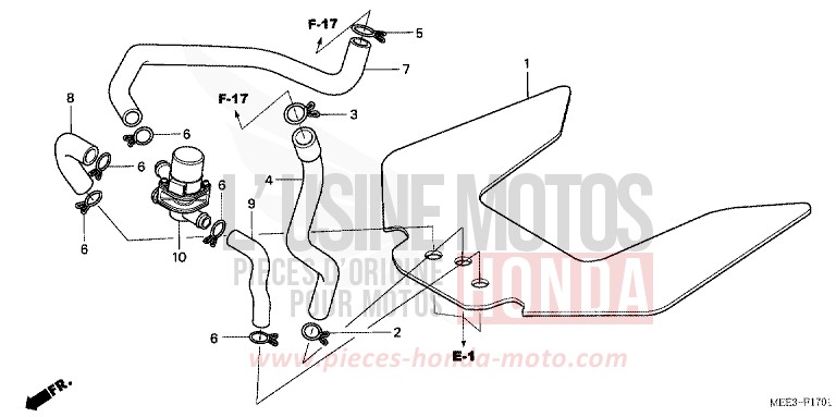 AIR INJECTION CONTROLVALVE von CBR600RR GRAPHITE BLACK (NHB01E) von 2006