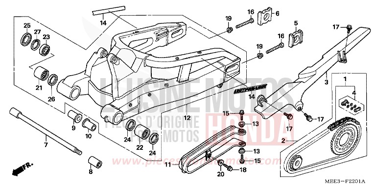 SCHWINGE (CBR600RR5/6) von CBR600RR GRAPHITE BLACK (NHB01E) von 2006