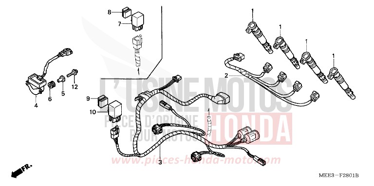 HILFSKABELBAUM von CBR600RR GRAPHITE BLACK (NHB01E) von 2006
