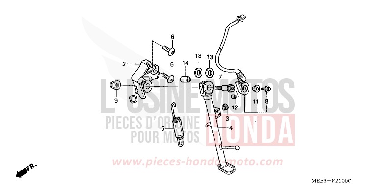 STAENDER von CBR600RR ITALIAN RED (R157H) von 2006