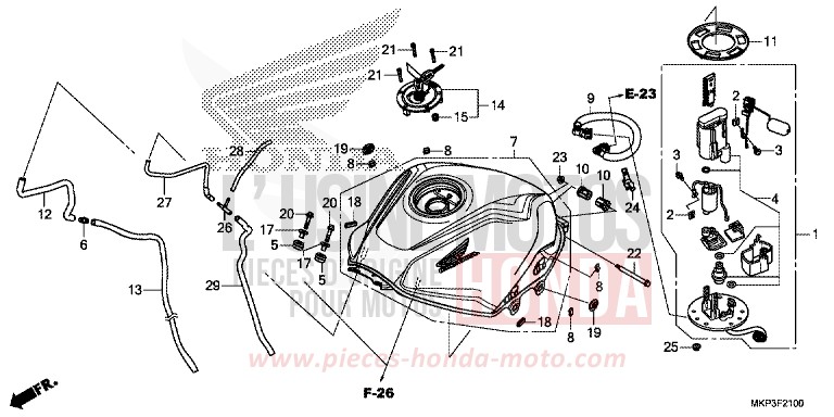 KRAFTSTOFFTANK/KRAFTSTOFFPUMPE von CBR500R MAT GUNPOWDER BLACK METALLIC (NH436) von 2022