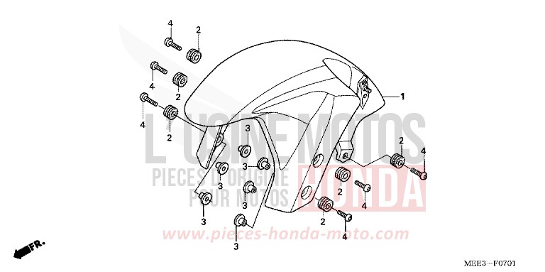 KOTFLUEGEL, VORNE (CBR600RR5/6) von CBR600RR PEARL FIRE ORANGE (YR263E) von 2006