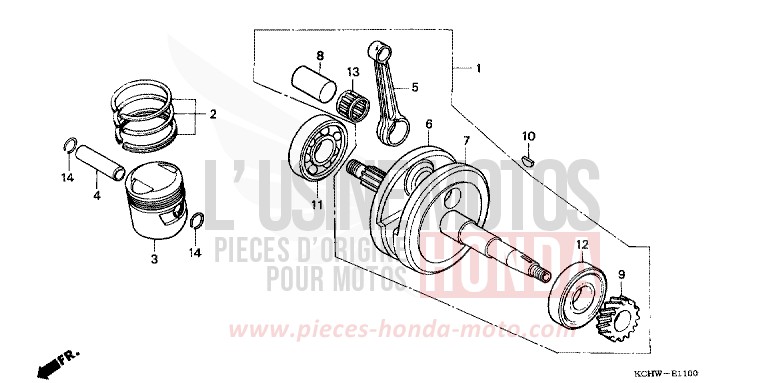 KURBELWELLE/KOLBEN (1) von CG125 ATESSA BLUE (PB162) von 1998