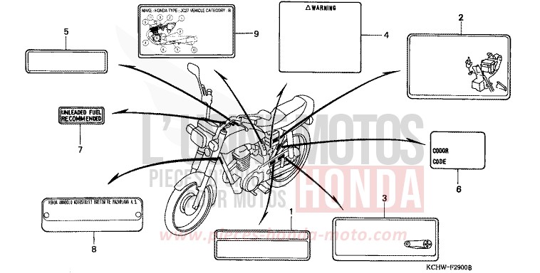 WARNETIKETT von CG125 ATESSA BLUE (PB162) von 1998