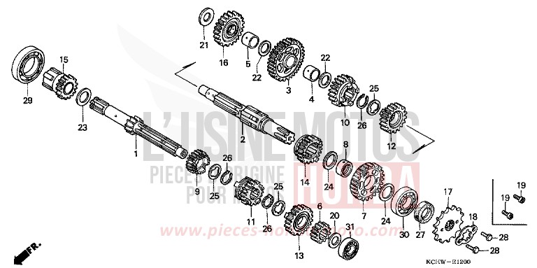 GETRIEBE von CG125 MAGNA RED (R201) von 1998