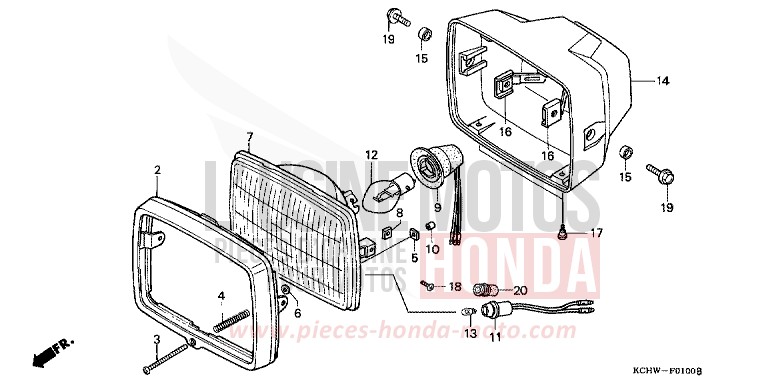 SCHEINWERFER (1) von CG125 MAGNA RED (R201) von 1998