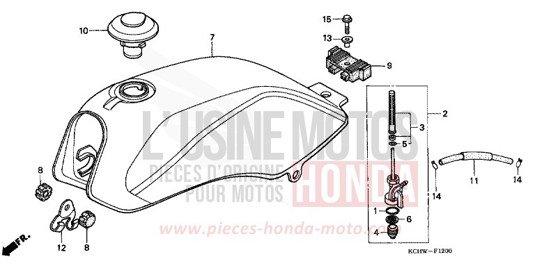 KRAFTSTOFFTANK von CG125 MAGNA RED (R201) von 1998