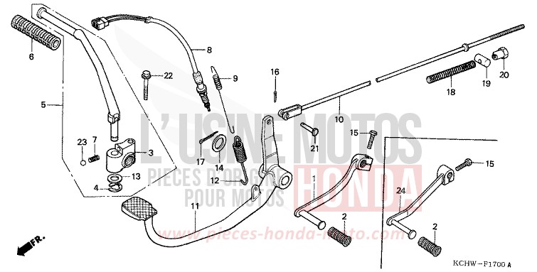 PEDAL/KICKSTARTER-ARM von CG125 MAGNA RED (R201) von 1998