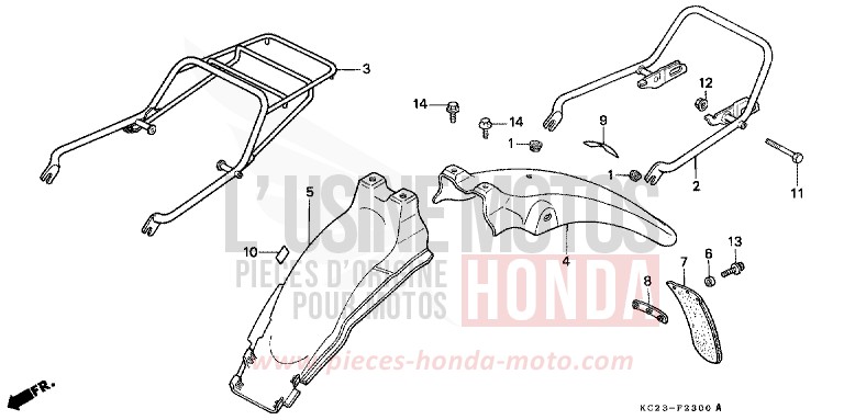 KOTFLUEGEL, HINTEN von CM125C CANDY ENPIRE BLUE-U (PB117CU) von 1982