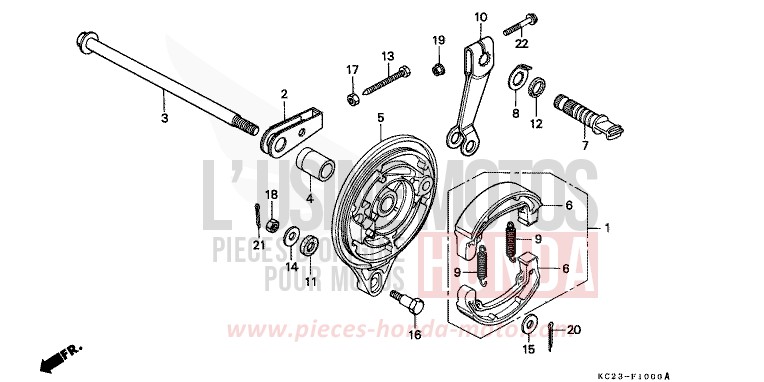 BREMSPLATTE, HINTEN von CM125C PEARL ATLANTIS BLUE (B142) von 1982