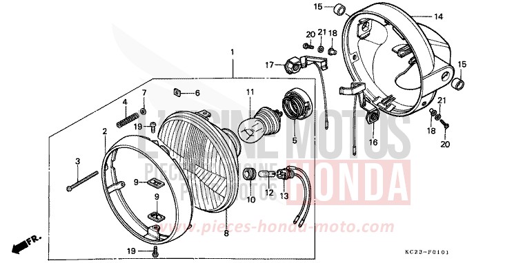 SCHEINWERFER (G) von CM125C PURE BLACK (NH237) von 1982