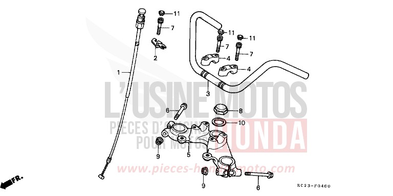 ROHRGRIFF/OBERE BRUECKE von CM125C PURE BLACK (NH237) von 1982