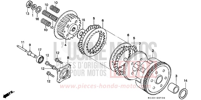 KUPPLUNG (E/ED/F/G/SD/SW) von CM125C STERLINGSILBERMETALLIC-U (NH118) von 1982