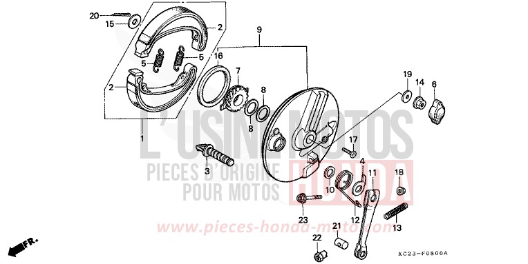 BREMSPLATTE, VORNE von CM125C STERLINGSILBERMETALLIC-U (NH118) von 1982