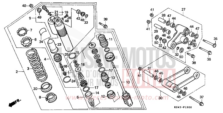 KISSEN, HINTEN (CR125RL) von CR125R NEUCLEAR RED (R177) von 1990