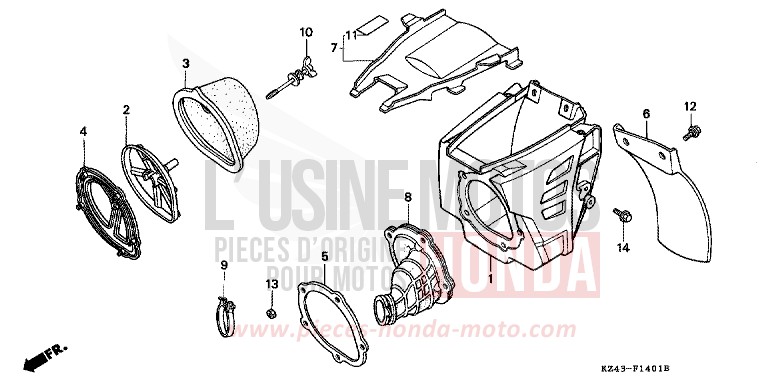 LUFTFILTER (CR125RM/RN) von CR125R NEUCLEAR RED (R177) von 1991