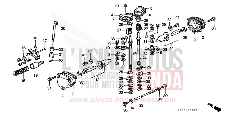 AUSLASSVENTIL von CR250R SHASTA WHITE (NH138) von 1990