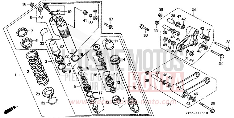 KISSEN, HINTEN von CR250R SHASTA WHITE (NH138) von 1990
