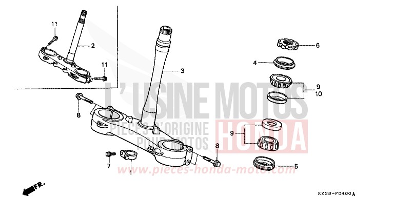 LENKSCHAFT von CR250R SHASTA WHITE (NH138) von 1990