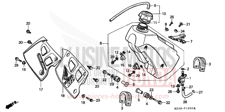 KRAFTSTOFFTANK von CR250R SHASTA WHITE (NH138) von 1990
