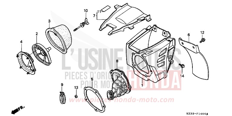 LUFTFILTER von CR250R SHASTA WHITE (NH138) von 1991