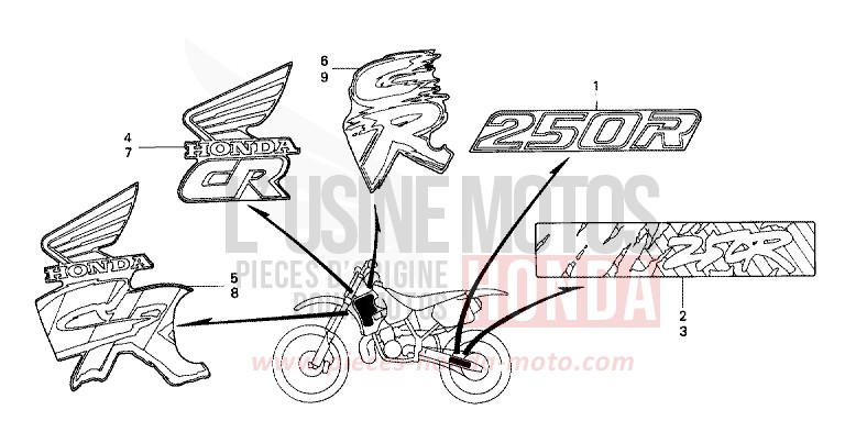 MARKE von CR250R SHASTA WHITE (NH138) von 1991