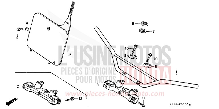 ROHRGRIFF/OBERE BRUECKE von CR250R SHASTA WHITE (NH138) von 1992