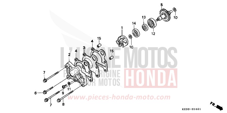 WASSERPUMPE von CR250R SHASTA WHITE (NH138) von 1993