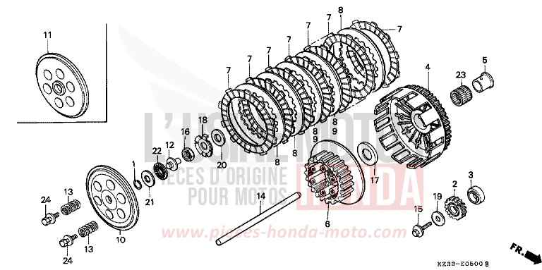 KUPPLUNG von CR250R SHASTA WHITE (NH138) von 1993