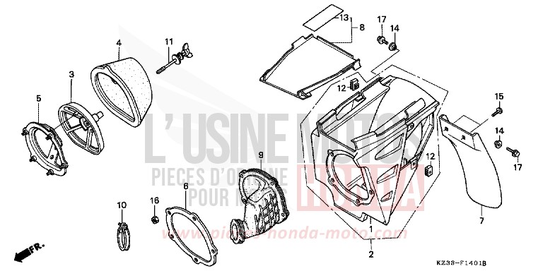 LUFTFILTER von CR250R SHASTA WHITE (NH138) von 1994