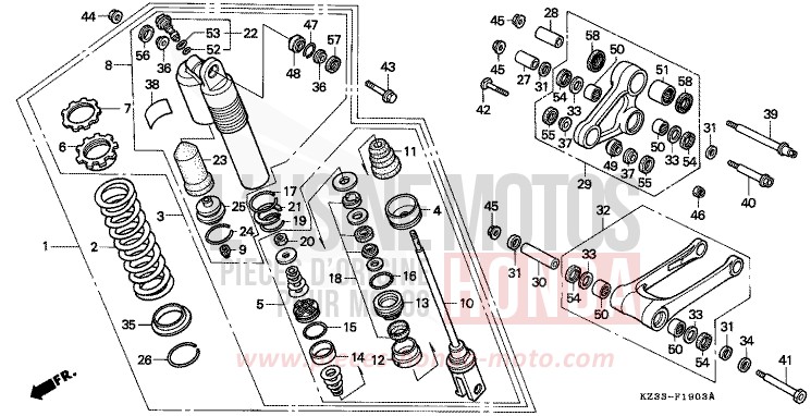 KISSEN, HINTEN von CR250R SHASTA WHITE (NH138) von 1994