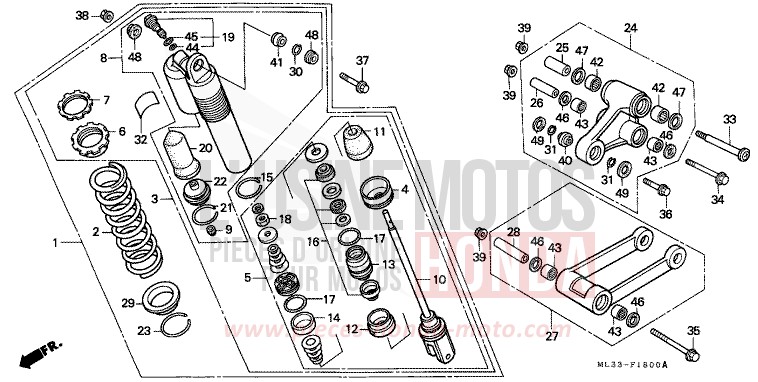 KISSEN, HINTEN (CR500RL) von CR500R FLASH RED (R119) von 1990