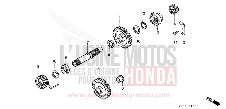 KICKSTARTERSPINDEL von CR500R FLASH RED (R119) von 1991